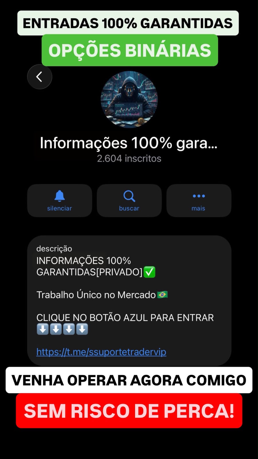 Prévia da apresentação do grupo no Telegram